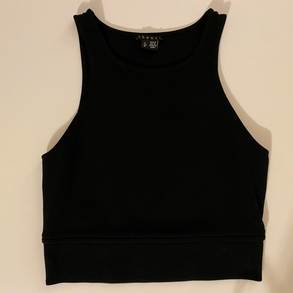 Theory Black Cropped Top